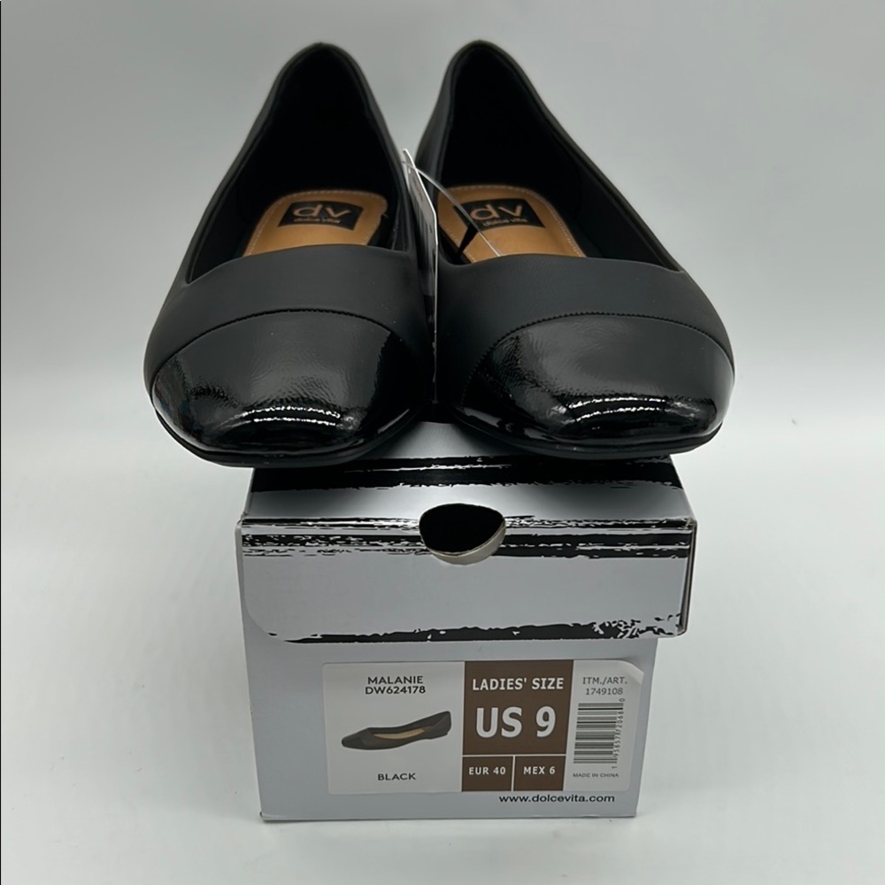 DV by Dolce Vita Malanie Black Toe Cap Ballet Flats | Size 9 | New With Box - Picture 13 of 13